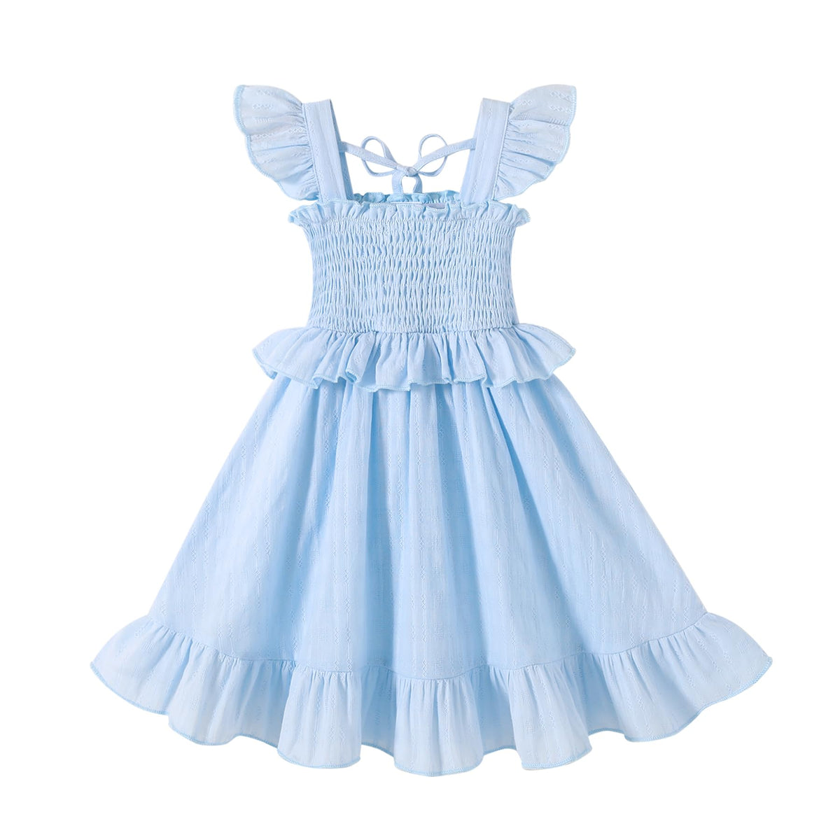 YOUNGER TREE Toddler Dress Baby Girls Cotton Ruffle Sleeveless Summer Dresses Kids Boho Beach Casual Sundress
