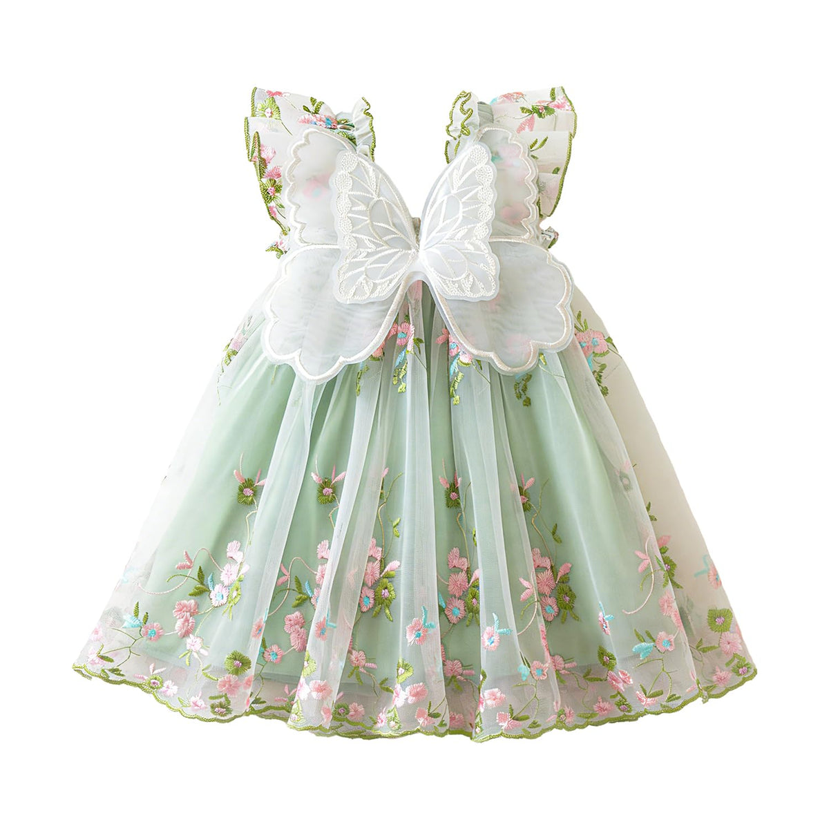 NNJXD Baby Girl Butterfly Dress Toddler Summer Tutu Princess Tulle Dresses