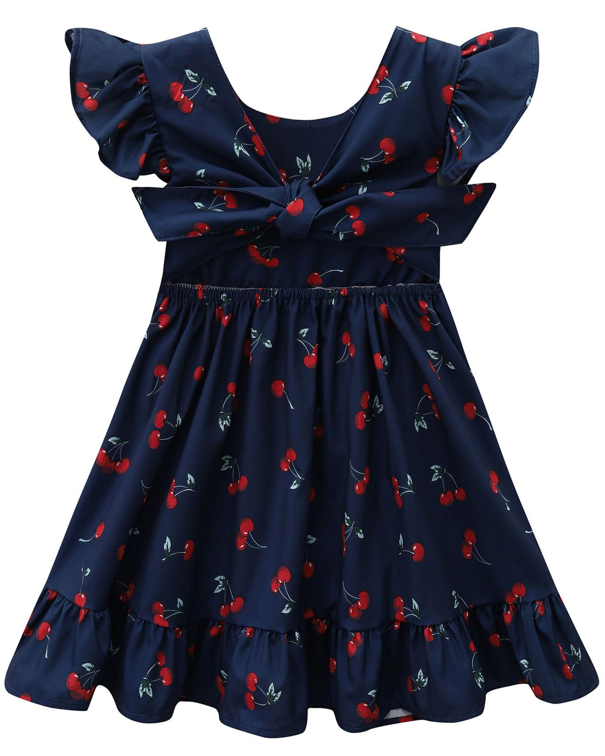 Toddler Girls Swing Backless Ruffle Hem Dress