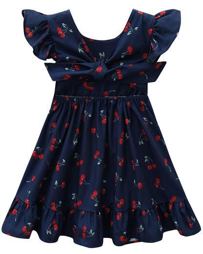 Toddler Girls Swing Backless Ruffle Hem Dress