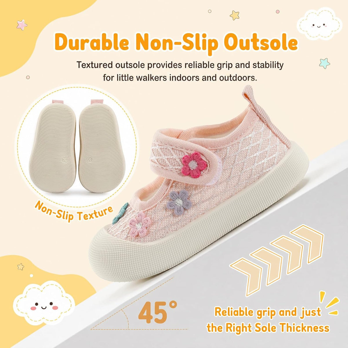 GEMYSE Baby Girls Shoes Non-Slip Infant First Walker Sneakers