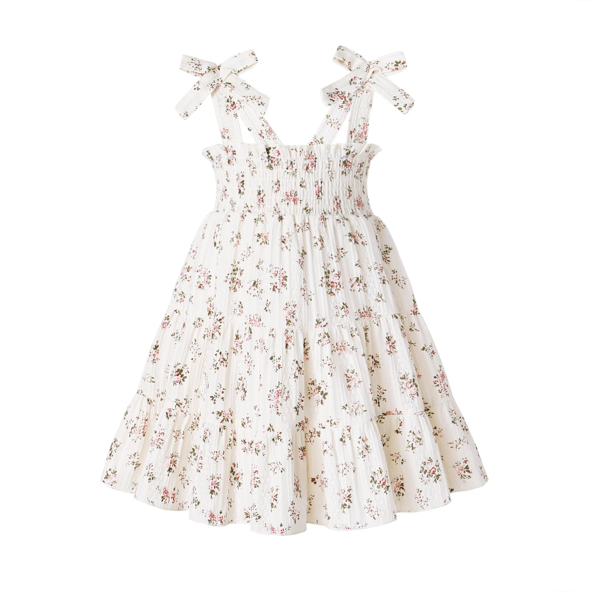 HAPPYMA Toddler Girl Summer Dress Floral Sleeveless Baby Outfits