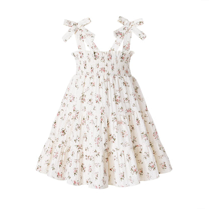 HAPPYMA Toddler Girl Summer Dress Floral Sleeveless Baby Outfits