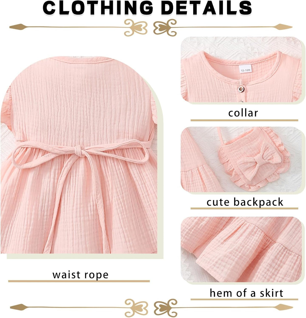 Toddler Girl Summer 3 Piece Ruffle Dress Set A-Line Sundress