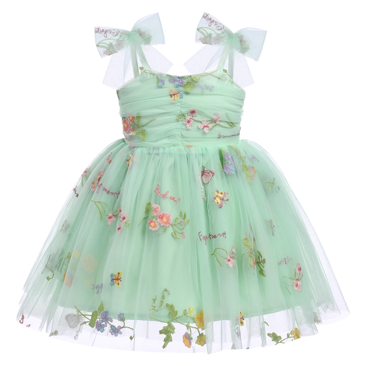 IBTOM CASTLE Toddler Baby Girl Birthday Dress Floral Sequin Tulle Tutu Dresses for Pageant Party Cake Smash Photoshoot