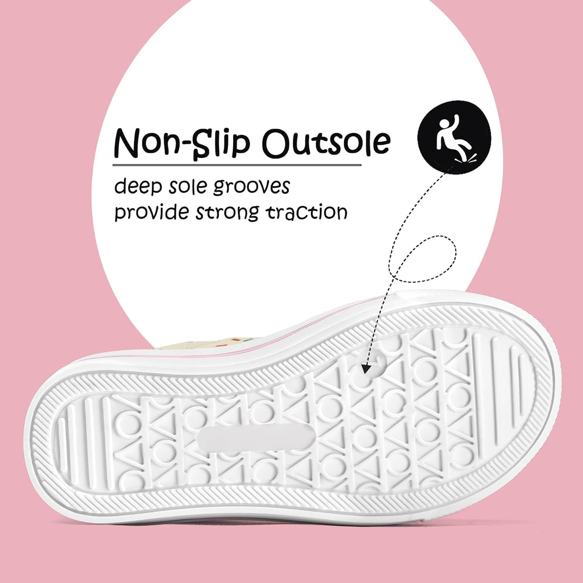 K KomForme Toddler Sneakers Girls Shoes with Dual Hook and Loops