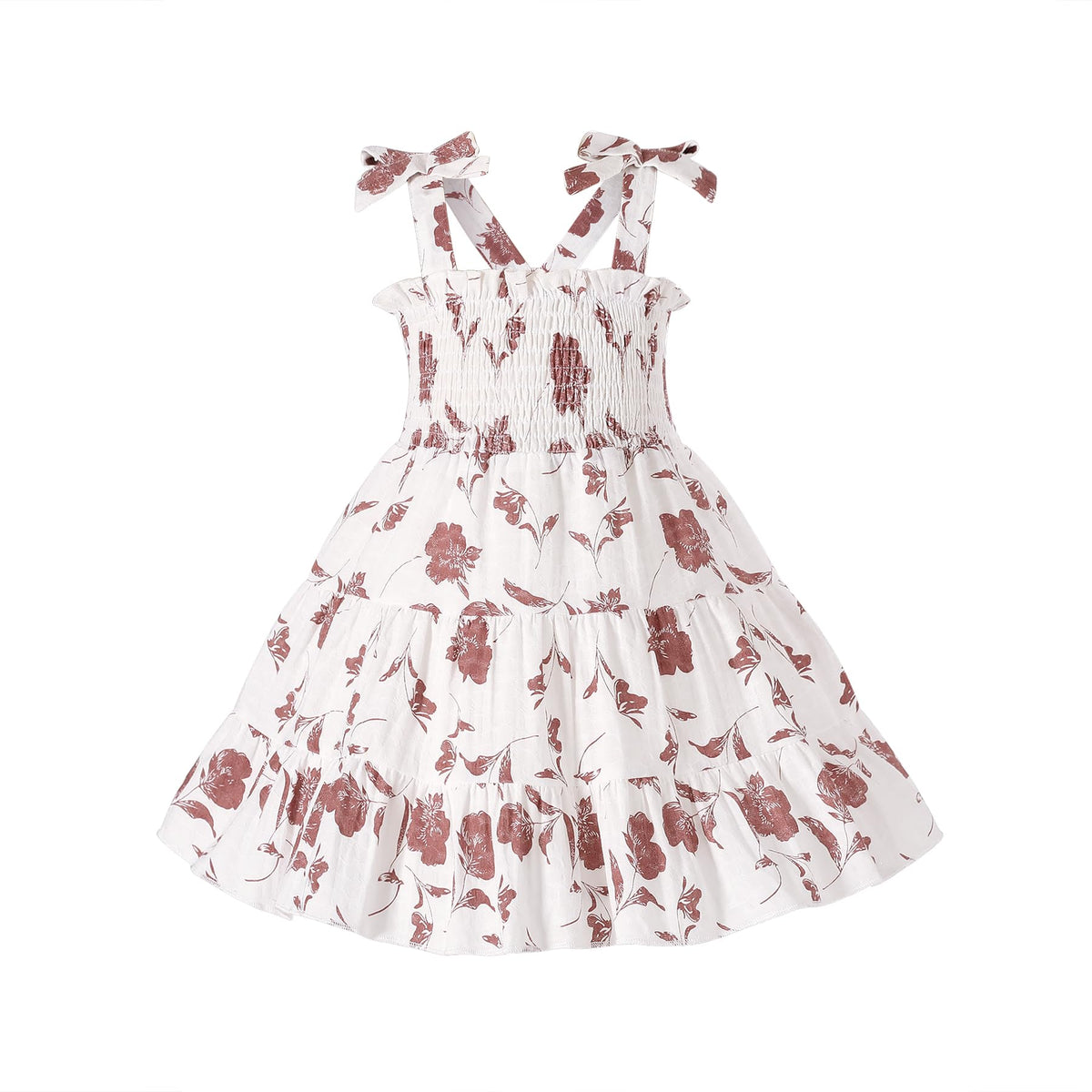 HAPPYMA Toddler Girl Summer Dress Floral Sleeveless Baby Outfits