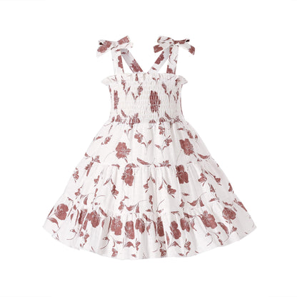 HAPPYMA Toddler Girl Summer Dress Floral Sleeveless Baby Outfits