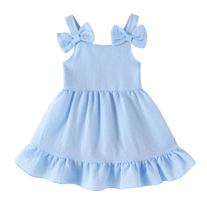 Infant Baby Girl Beach Sundress Casual Sleeveless Smocked Boho Dress Halter Ruffle Toddler Summer Outfits