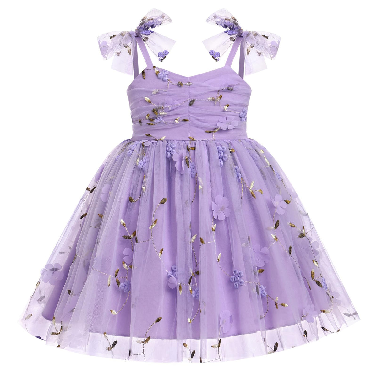 IBTOM CASTLE Toddler Baby Girl Birthday Dress Floral Sequin Tulle Tutu Dresses for Pageant Party Cake Smash Photoshoot