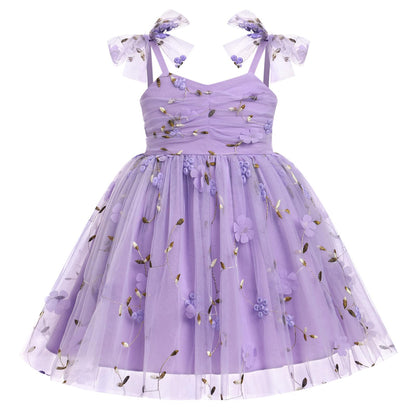 IBTOM CASTLE Toddler Baby Girl Birthday Dress Floral Sequin Tulle Tutu Dresses for Pageant Party Cake Smash Photoshoot