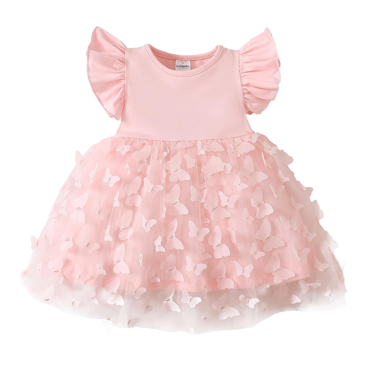 Baby Girl Butterfly Tutu Ruffle Sleeveless Dress 0-24 Months