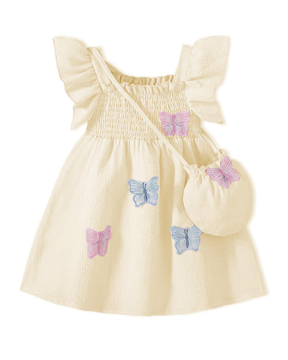 Toddle Baby Girl Dress Ruffle Summer Sleeveless Dresses 3D Floral Sundress 2Pcs Photoshoot Outfit