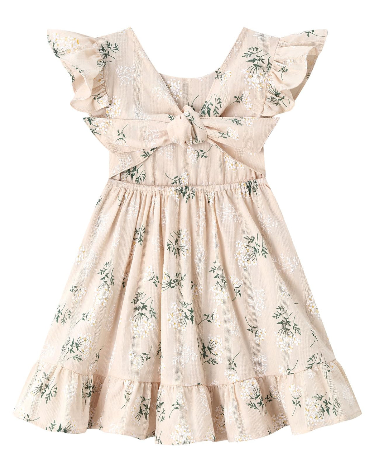 Toddler Girls Swing Backless Ruffle Hem Dress