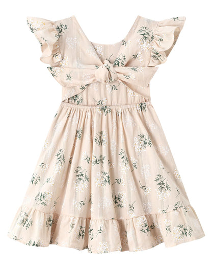 Toddler Girls Swing Backless Ruffle Hem Dress