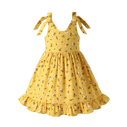 HAPPYMA Toddler Dress Baby Girl Sleeveless Ruffle Summer Clothes