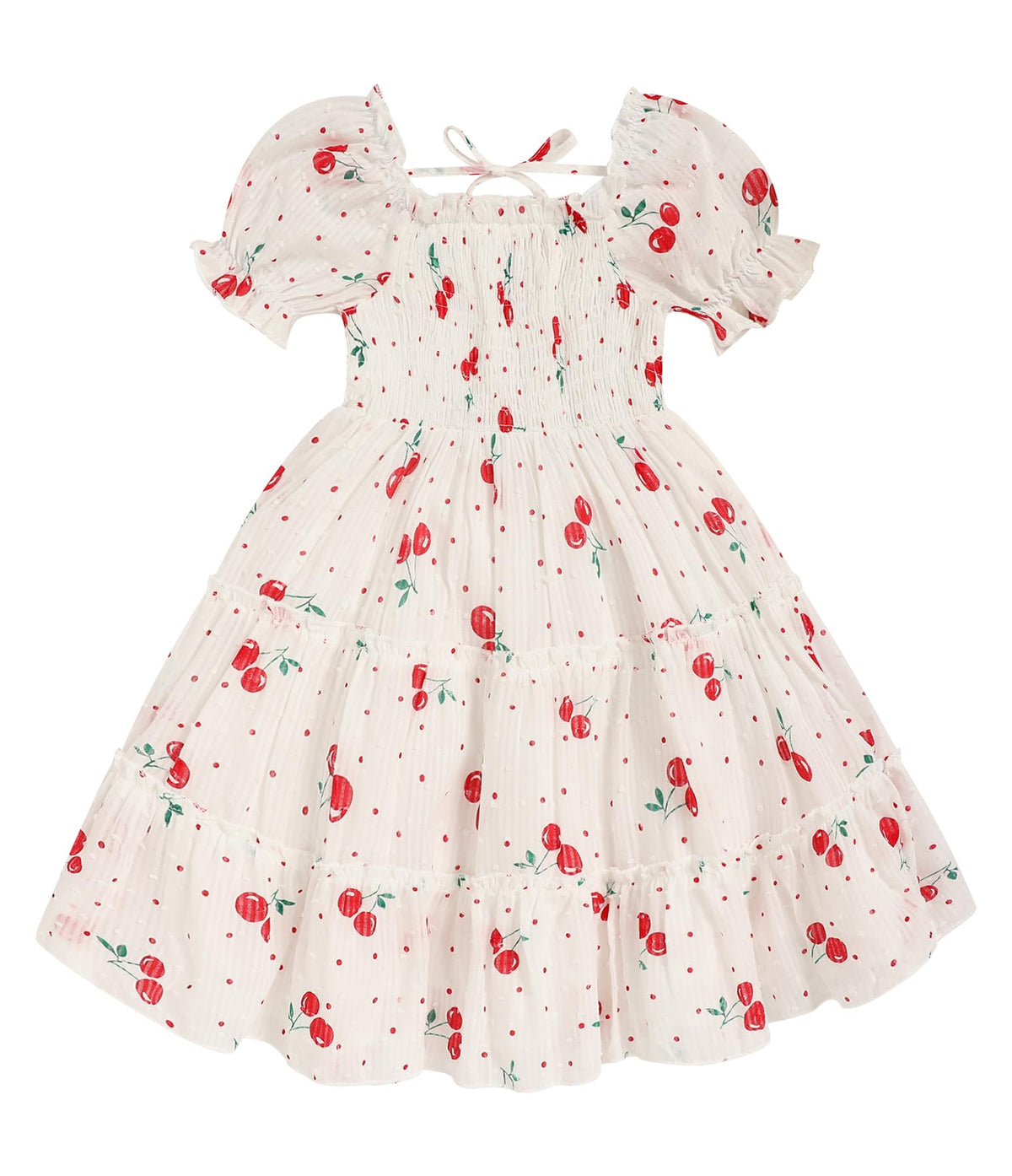 Toddler Girl Dress Short Sleeve Kids Floral Smocked Square Neck Beach Sundress | Summer Fashion Dresses 2-7Y