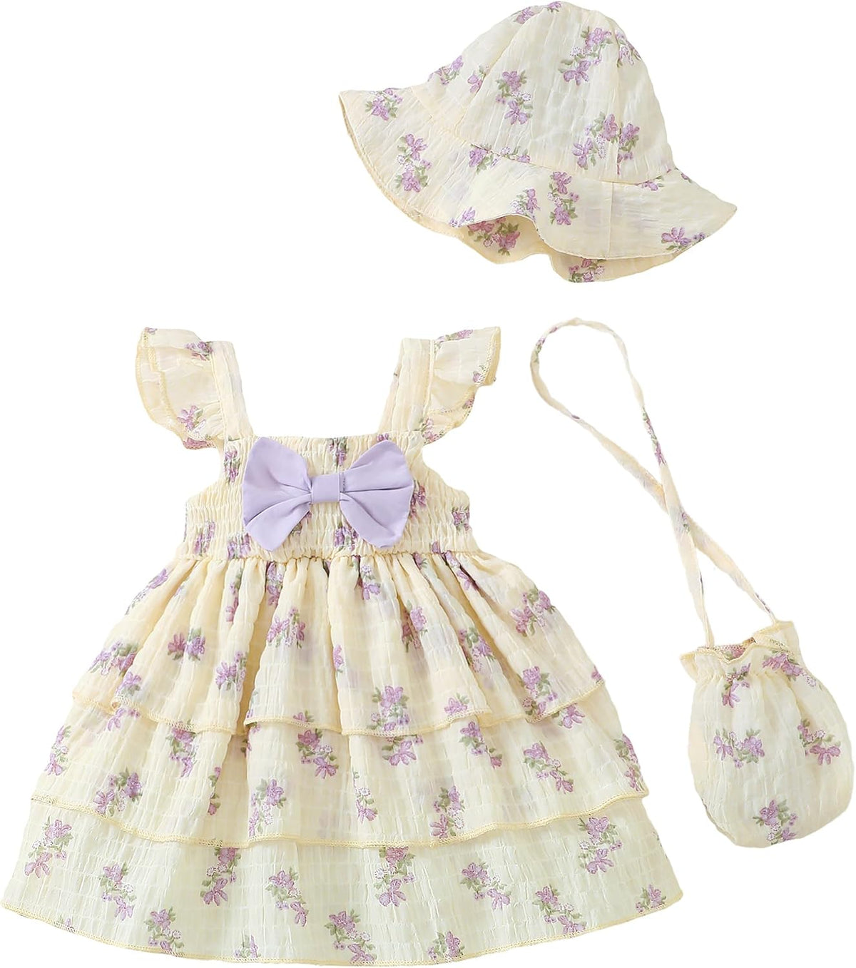 SODLON Baby Girl Dress Infant Newborn Clothes Summer Sleeveless Layer Ruffle Dresses Casual Beach Sundress for Girls 0M-3T