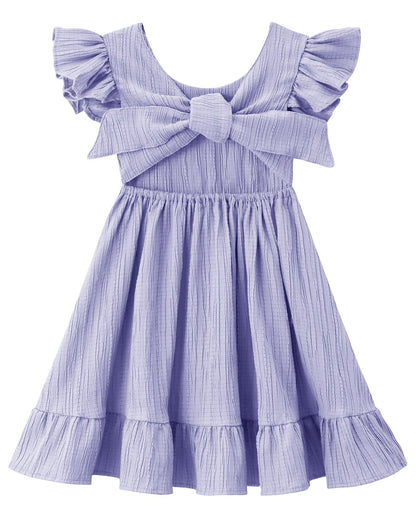 Toddler Girls Swing Backless Ruffle Hem Dress