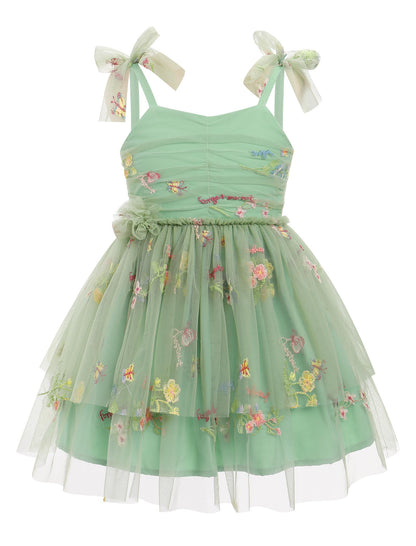 IBTOM CASTLE Toddler Baby Girl Birthday Dress Floral Sequin Tulle Tutu Dresses for Pageant Party Cake Smash Photoshoot