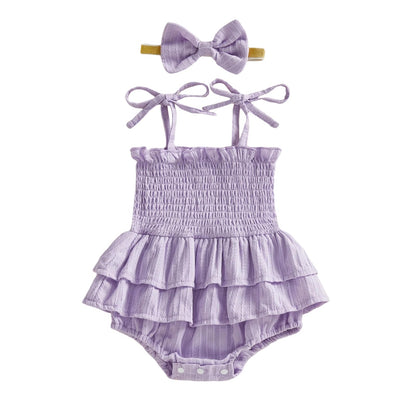 Newborn Baby Girl Summer Clothes Plaid Ruffle Bodysuits Onesie Infant Girl Romper Dresses Sleeveless Outfit