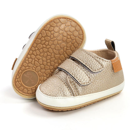 SOFMUO Baby Boys Girls High Top Ankle PU Leather Sneakers Soft Rubber Sole Infant Moccasins Newborn Oxford Loafers Anti-Slip Toddler Wedding Uniform Dress Shoes