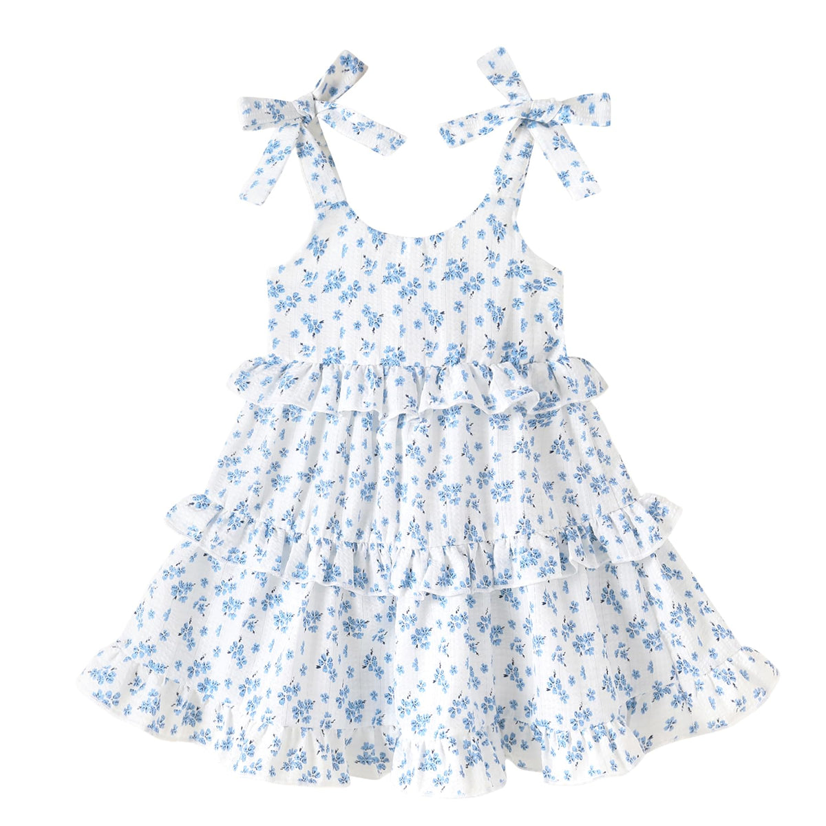 HAPPYMA Toddler Dress Baby Girl Sleeveless Ruffle Summer Clothes