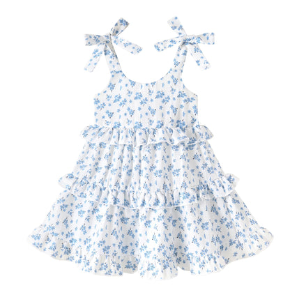 HAPPYMA Toddler Dress Baby Girl Sleeveless Ruffle Summer Clothes