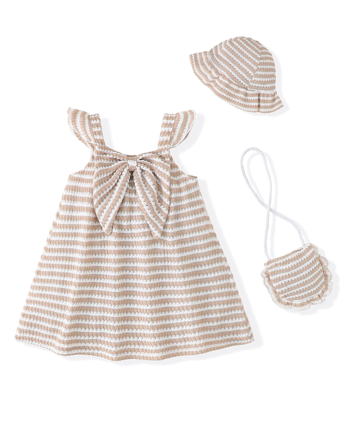 Renotemy Infant Baby Girl Dresses Summer Outfits Casual Cotton Linen Sundress with Hat Toddler Clothes for Girls 3Months-3T