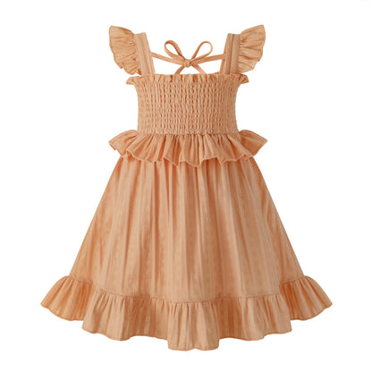 YOUNGER TREE Toddler Dress Baby Girls Cotton Ruffle Sleeveless Summer Dresses Kids Boho Beach Casual Sundress