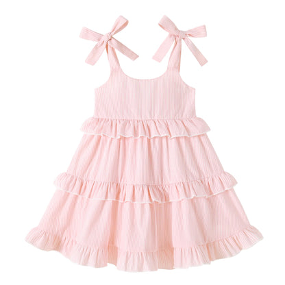 HAPPYMA Toddler Dress Baby Girl Sleeveless Ruffle Summer Clothes