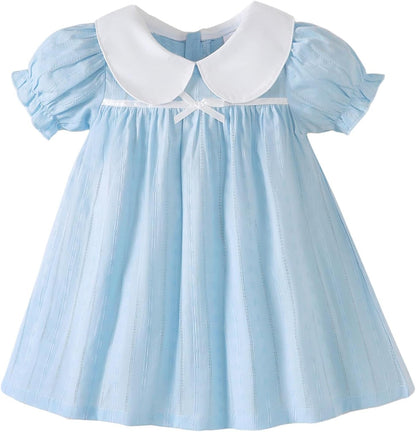 Kucnuzki Baby Girl Clothes Cute Spring Summer Sun Dresses Toddler Casual Puff Sleeve Floral Dress Girls Summer Outfits