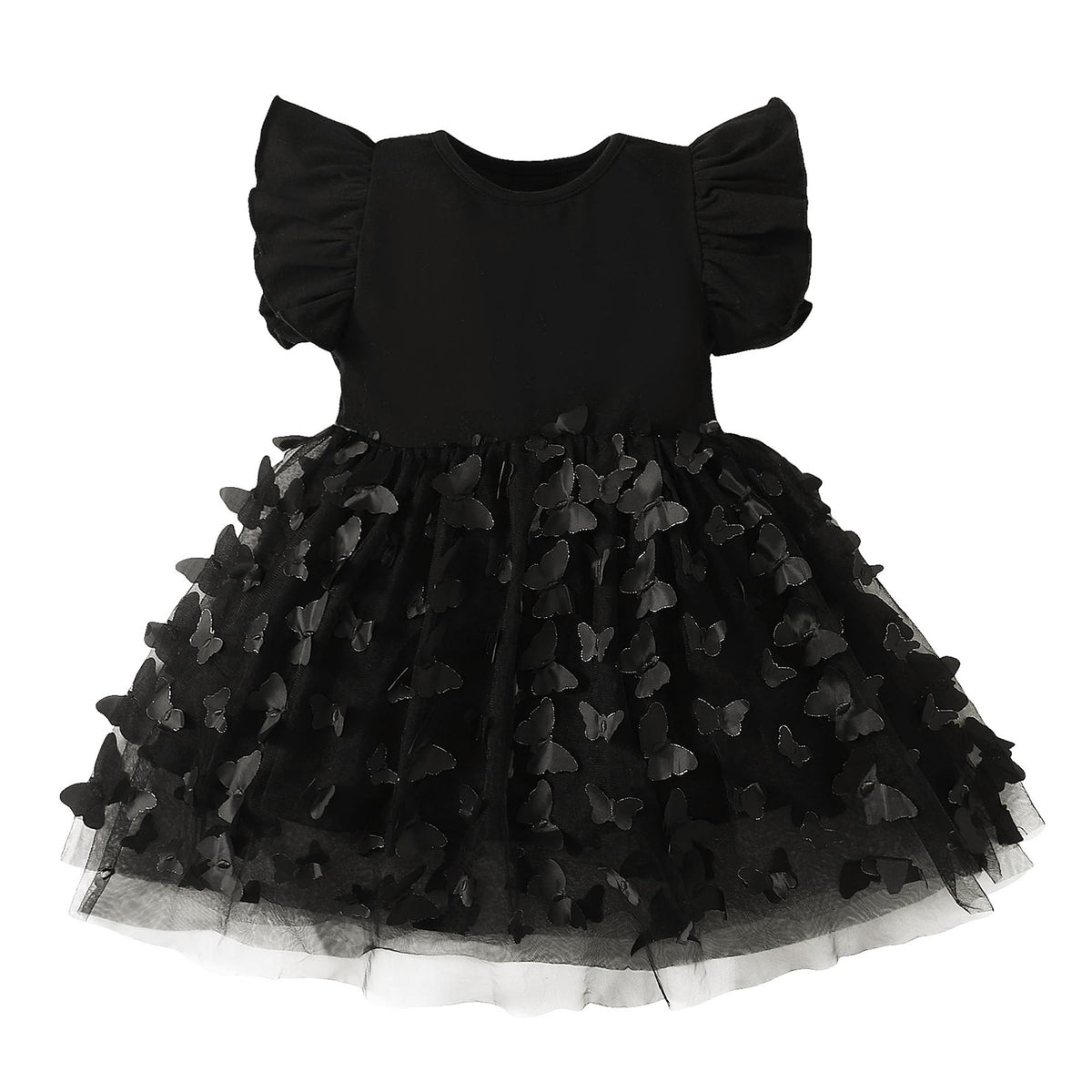 Baby Girl Butterfly Tutu Ruffle Sleeveless Dress 0-24 Months