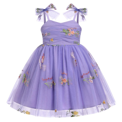 IBTOM CASTLE Toddler Baby Girl Birthday Dress Floral Sequin Tulle Tutu Dresses for Pageant Party Cake Smash Photoshoot