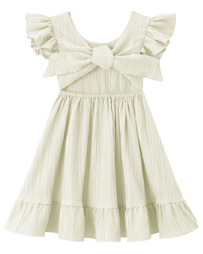 Toddler Girls Swing Backless Ruffle Hem Dress