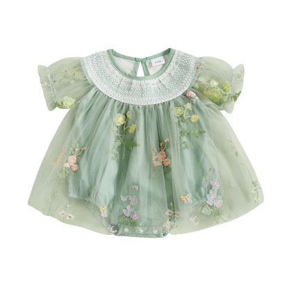 Infant Newborn Baby Girl Outfit Mesh Tulle Flower Butterfly Princess Dress