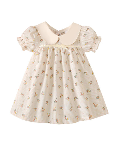 Kucnuzki Baby Girl Clothes Cute Spring Summer Sun Dresses Toddler Casual Puff Sleeve Floral Dress Girls Summer Outfits