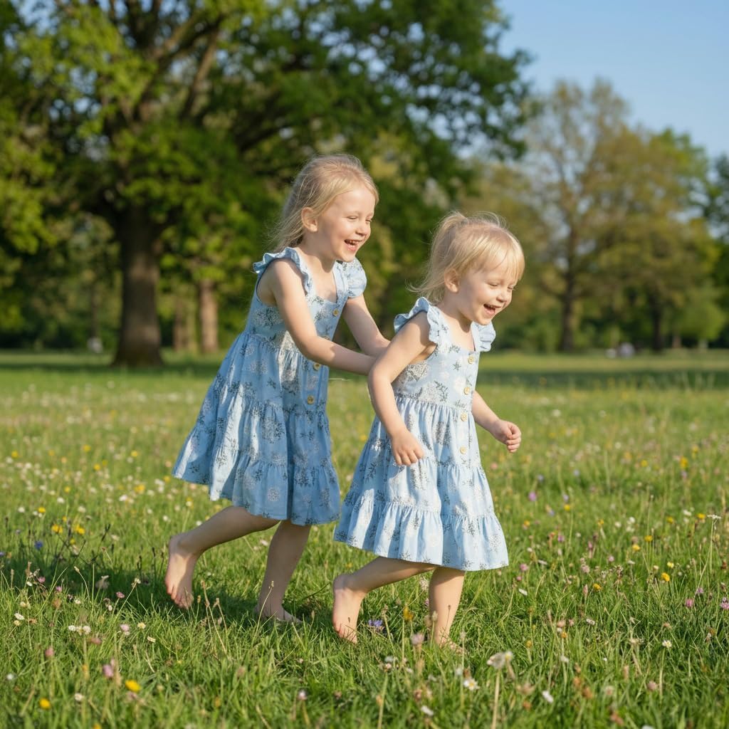 Toddler Baby Girls Dress Ruffle Sleeveless Floral Summer Beach Butterfly Sundress Kids Casual Dresses