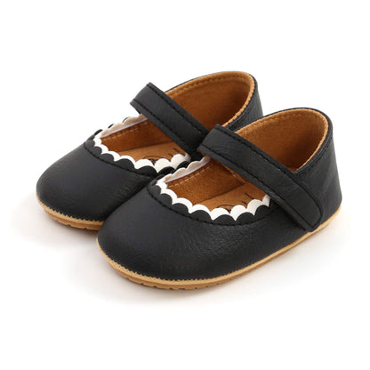 Baby Girls Mary Jane Flats Shoes with Non-Slip Soft Sole Toddler First Walkers Newborn Princess Dress Shoes