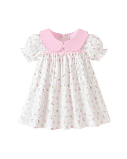 Kucnuzki Baby Girl Clothes Cute Spring Summer Sun Dresses Toddler Casual Puff Sleeve Floral Dress Girls Summer Outfits