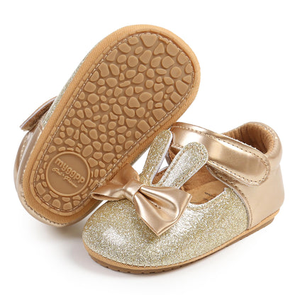 Baby Girls Mary Jane Flats Shoes with Non-Slip Soft Sole Toddler First Walkers Newborn Princess Dress Shoes