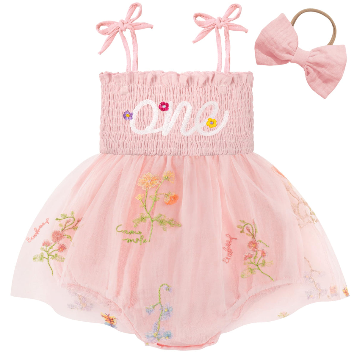 HONGTEYA Baby Girl 1st Birthday Outfit First Romper Tulle Dress Gifts