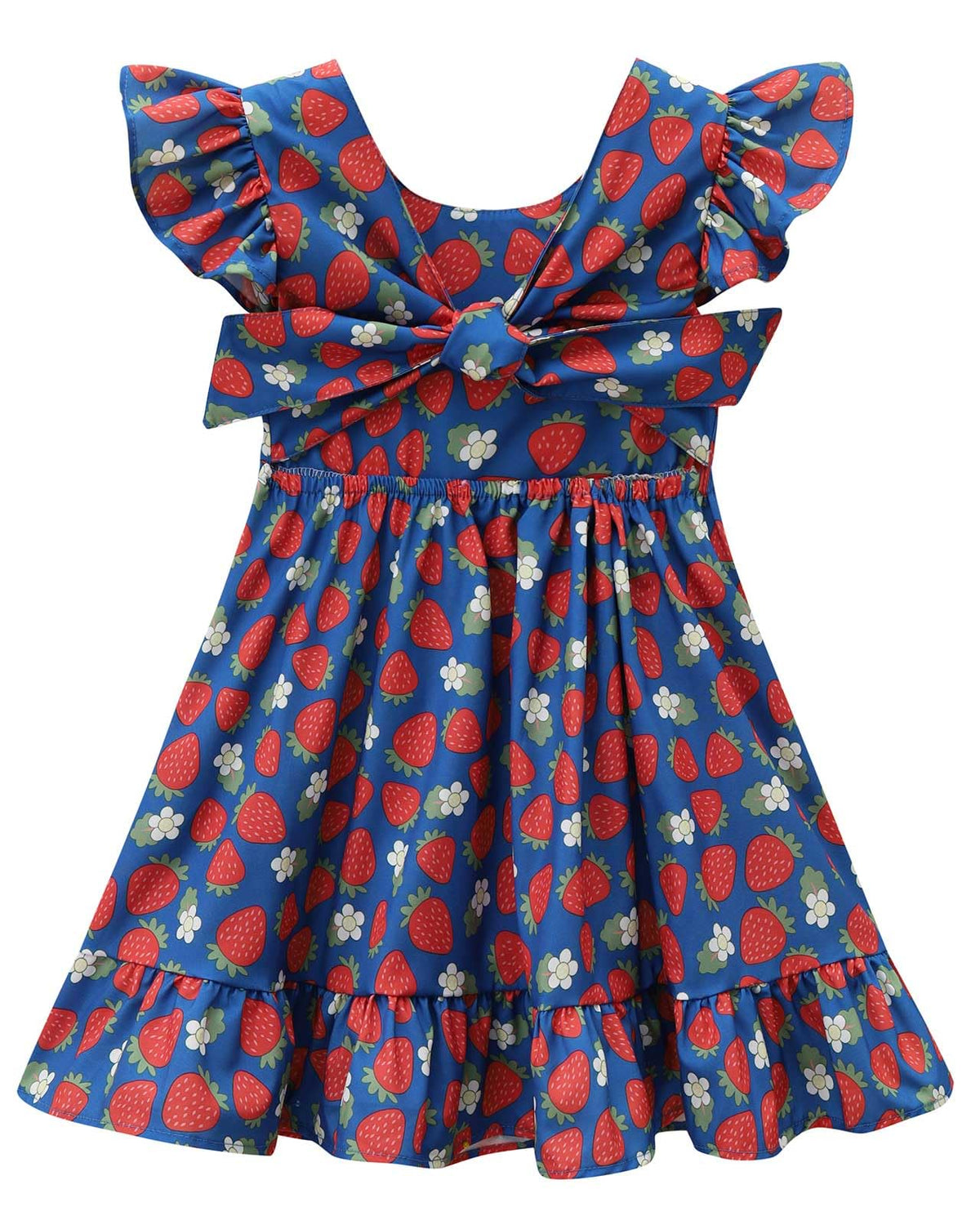Toddler Girls Swing Backless Ruffle Hem Dress