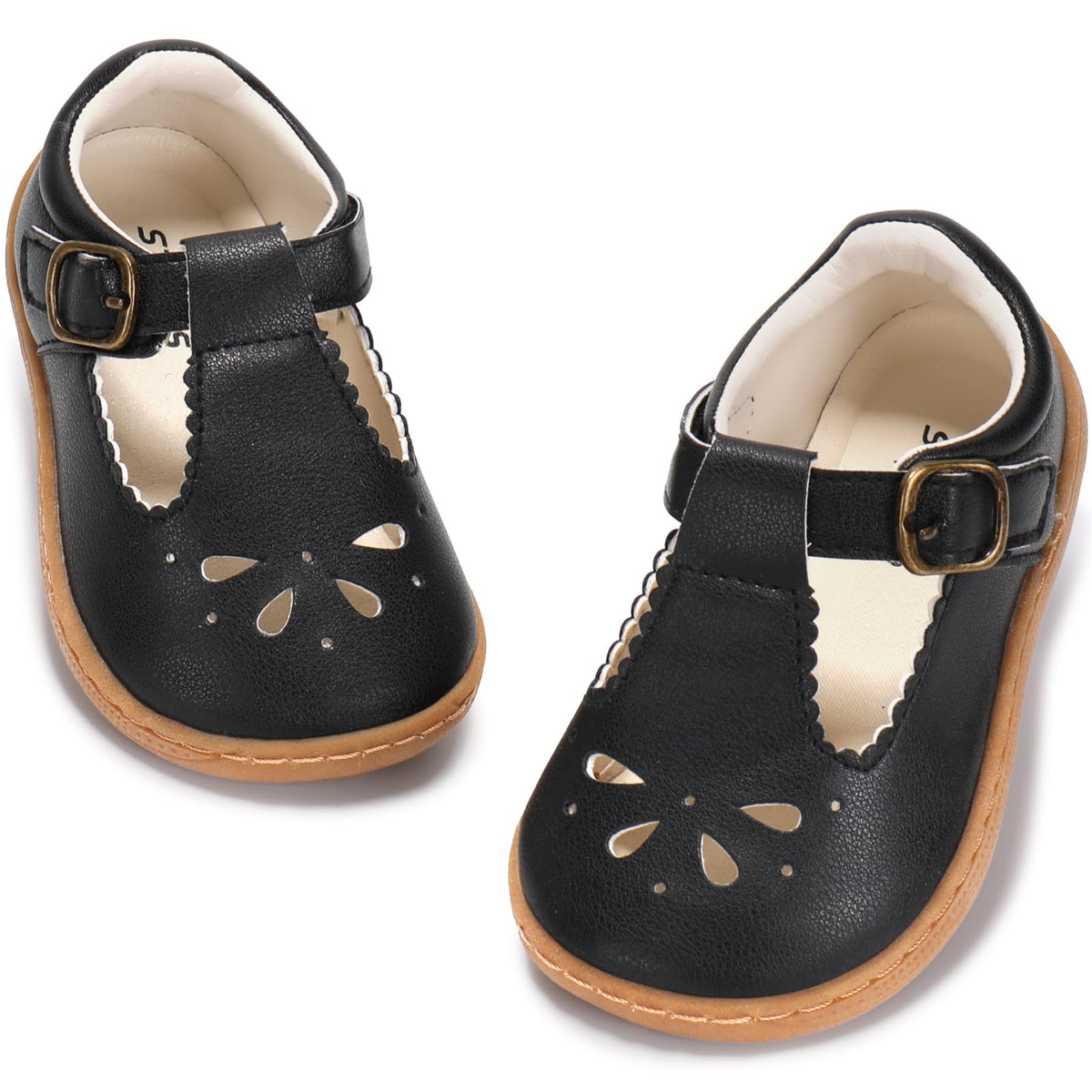 STQ KIDS Girls Wide Toe Box Mary Jane Dress Shoes