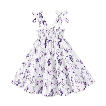 HAPPYMA Toddler Girl Summer Dress Floral Sleeveless Baby Outfits