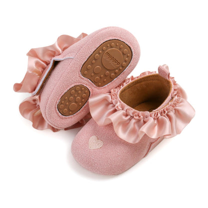 Baby Girls Mary Jane Flats Shoes with Non-Slip Soft Sole Toddler First Walkers Newborn Princess Dress Shoes