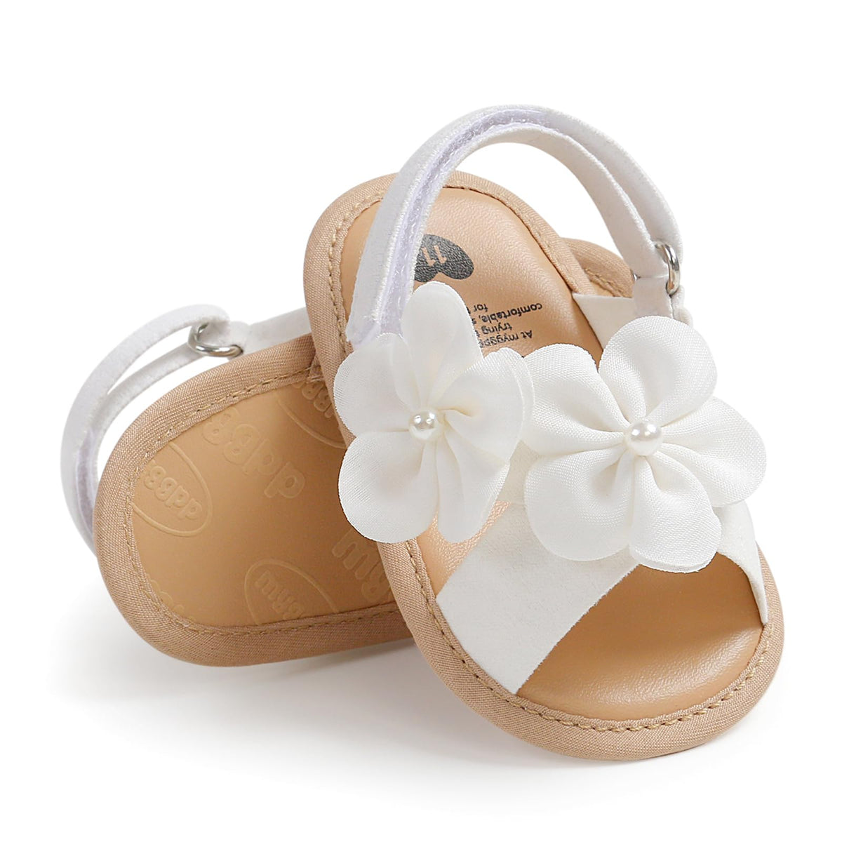 Baby Girl Sandals Flower Bowknot Soft Sole Anti Slip Rubber Wedding Dress Flats Toddler First Walking Shoes