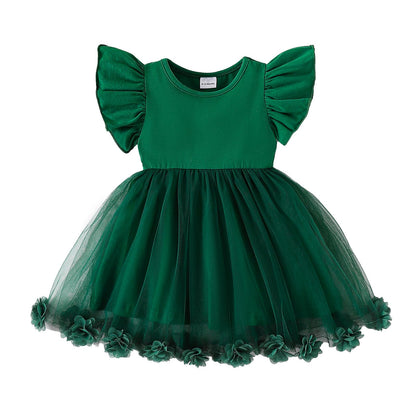 Baby Girl Butterfly Tutu Ruffle Sleeveless Dress 0-24 Months