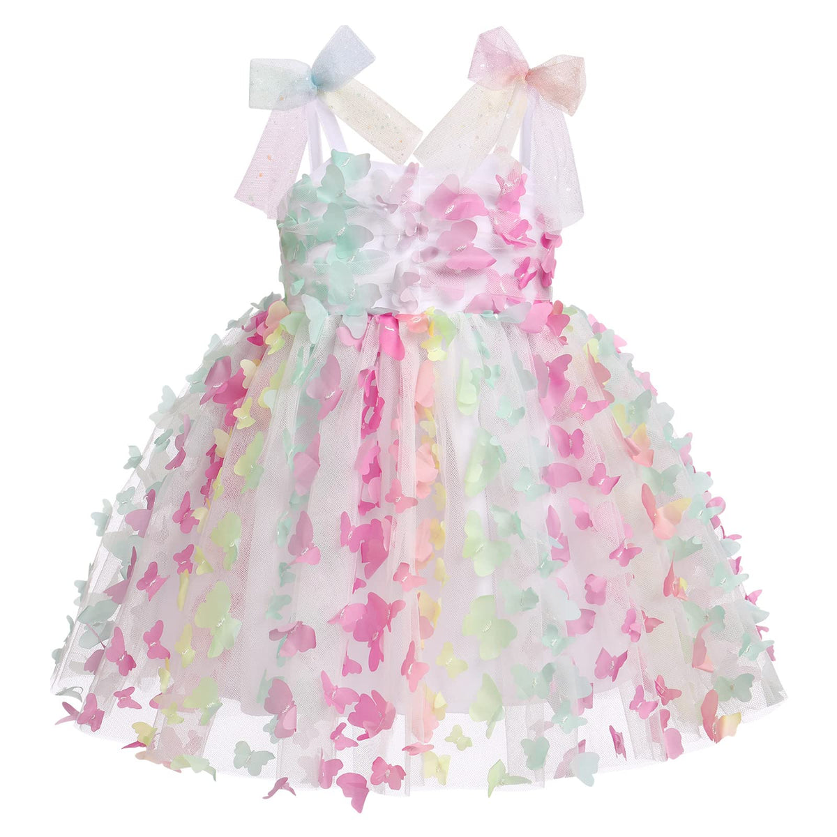 IBTOM CASTLE Toddler Baby Girl Birthday Dress Floral Sequin Tulle Tutu Dresses for Pageant Party Cake Smash Photoshoot