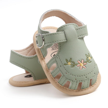 Infant Baby Girls Sandals Summer Baby Wedding Dress Flat Shoes Newborn Crib Shoes First Walkers Prewalkers Shoes